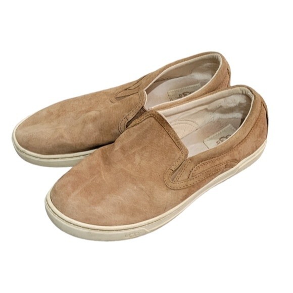 Ugg Women's Fierce Tan Suede Leather Loafer Slip On Sneakers Size 9.5 - Picture 1 of 7